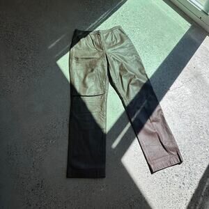 Mix It Women's 8 Pants Chocolate Brown Leather Vintage Straight Leg Pants